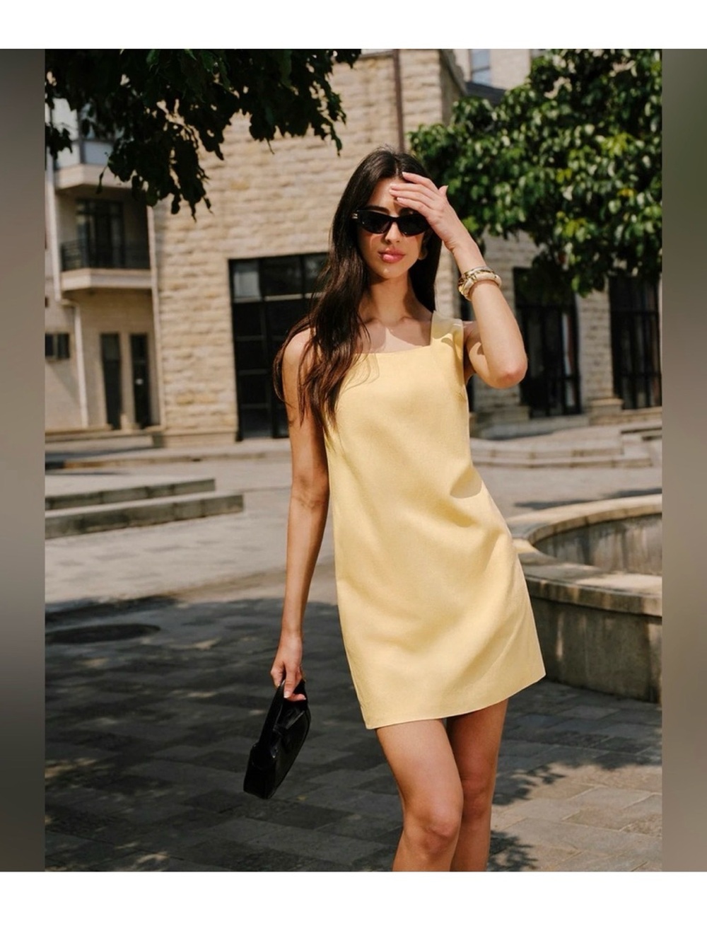 123. Commense Cotton & Linen Button-Back Pocket Detail Dress